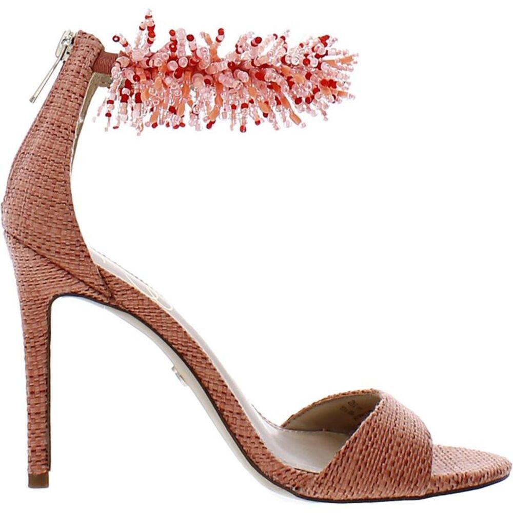Sam Edelman Pink Beaded Ankle-Strap Stiletto Sandals - Picture 2 of 3